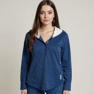 ROOTS Southlake Women's Roots73 Hoodie Indigo Blue Heather Size Small